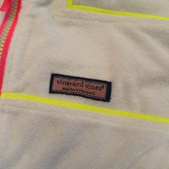 Vineyard vines neon/ white terry cloth pullover size XS - Picture 8 of 9